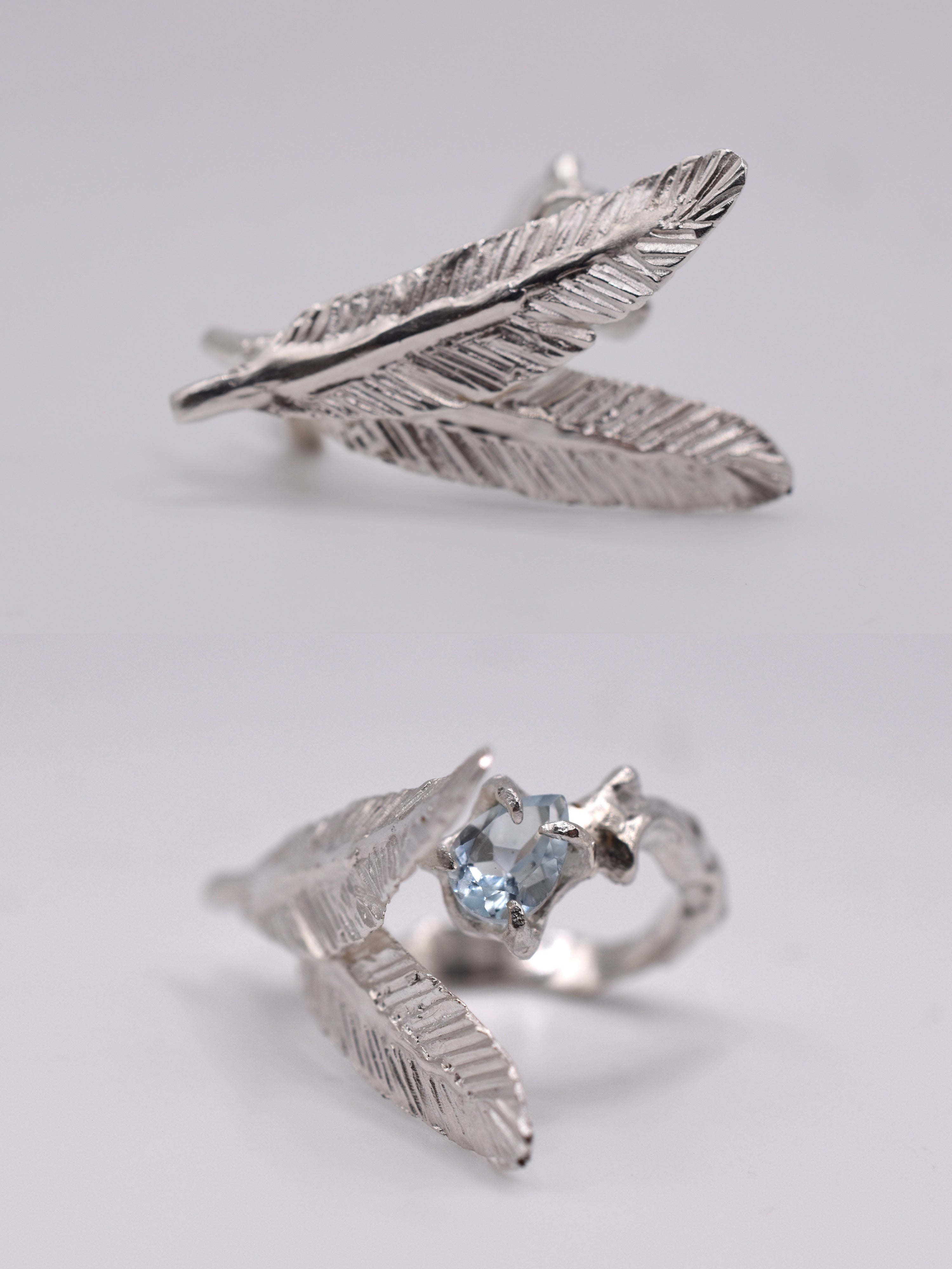 FALLEN AQUAMARINE RING